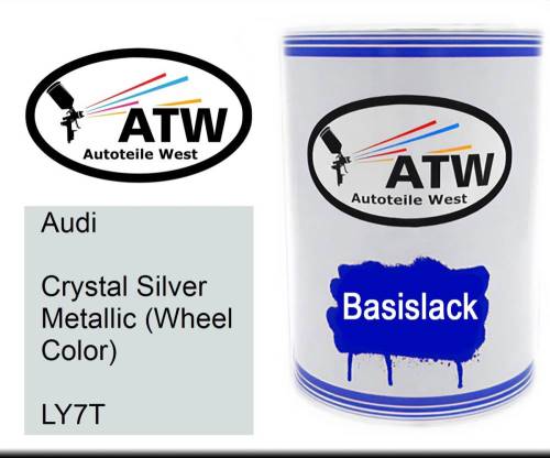 Audi, Crystal Silver Metallic (Wheel Color), LY7T: 500ml Lackdose, von ATW Autoteile West.